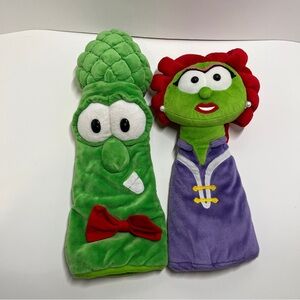 Vintage VeggieTales Thomas Nelson Hand Puppets Lot Asparagus Petunia Archibald